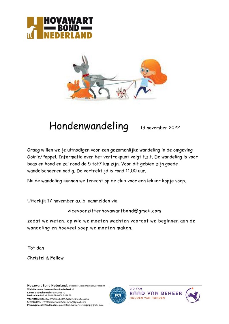 Hondenwandeling 19 november 2022